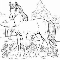 pferd im garten