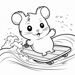 cute hamster surfing