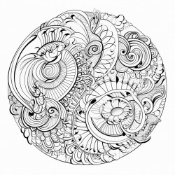 whimsical whorls a playful detailed mandala with whimsical curves and loops