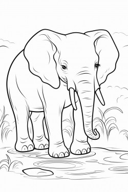 an elephant sprouting water