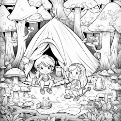campers imagining a magical forest filled with fairies and hidden treasure