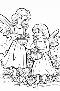 fairies picking flowers