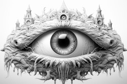 mystical eyeball with cool colors