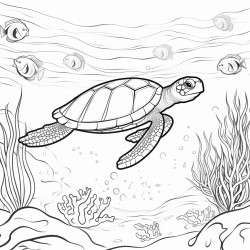 sea turtle under the sea
