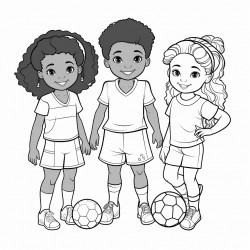 3 little afrolatina girls ages 2 4 and 5 playing soccer