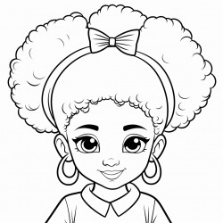 black girl with afro puffs