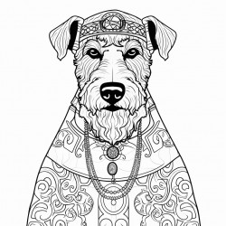 airedale dressed as a hippie