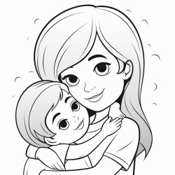 mother and kid hugging