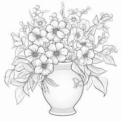 chinoiserie vase of flowers