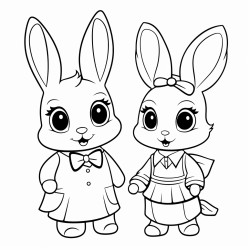 papa et maman lapin mignon