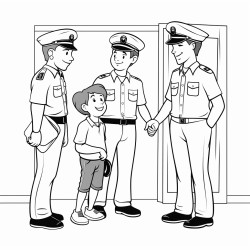 security officer talking with staff multi cultured employees