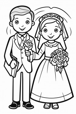 a wedding colouring in sheet