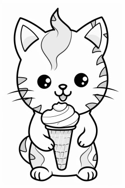 kitten eating an ice cream cone