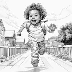 a little boy jumping around
