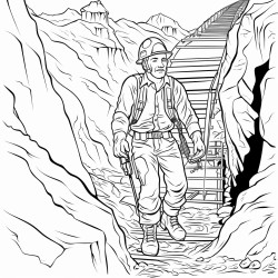 coal miner going down the mine in chile