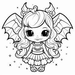 hippie girly  bold lines halloween bat
