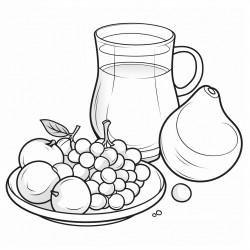 coloring pages  fruit juice cofee milk  eggs