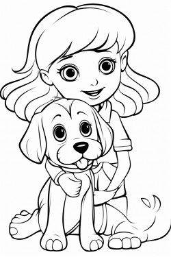 girl and dog