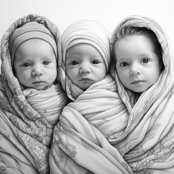 babies wrapped in blankets