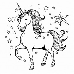unicorn with stars