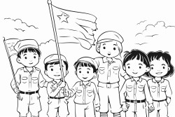 soldiers and people held vietnamese flags and flowers everywhere
