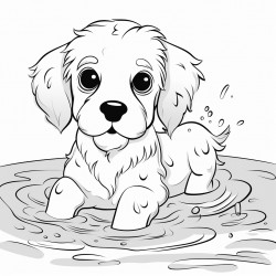 dog swimming