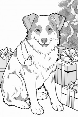 australian shepherd at christmas