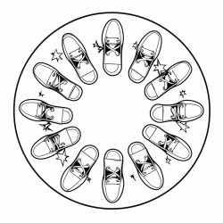 12 shoes in a circle