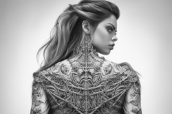 female worriors with tattoos all over body