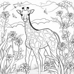 giraffe in a garden