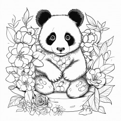 panda picture colour by number addtioon numbers