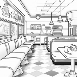 rave inc workshop as a 50s drive in diner