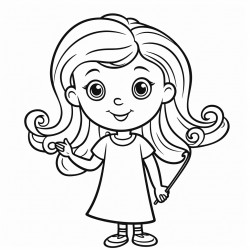 5 year old caucasian girl with medium length hair whos holding an earthworm in her hand