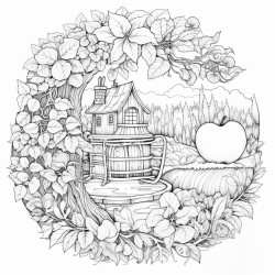 an apple in a beautiful garden
