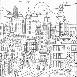coloring page about citys noise
