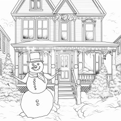 snowman outside the house