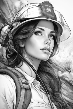 fire fighter women no shading