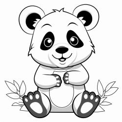 panda z plecakiem wchodzca po grach z malutk pand