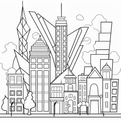 different types of angles acute obtuse and right in a cityscape