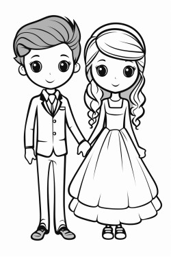a bride with long hair and a long sleeve dress holding hands with a groom with short hair
