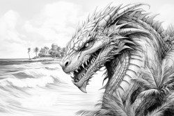 palm tree beach tornado dragons
