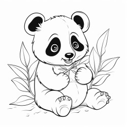 panda eats leaves