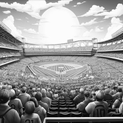 fun baseball fans at stadium