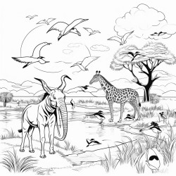 african animal scene