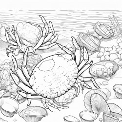 crabs with lots of sea shells