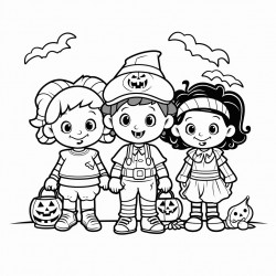 halloween bold lined black character