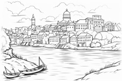 ancient kyiv on the slopes of the dnipro river