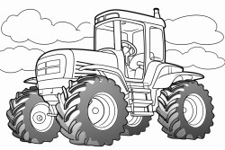 tractor flying in the clouds