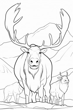 barking walrus looking at 2 deer