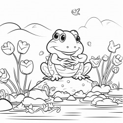 a frog fishing for people eating their hearts